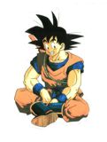 Goku descansando, si detrs suyo lleva el bculo sagrado