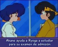 Ryoga y Akane estudian.