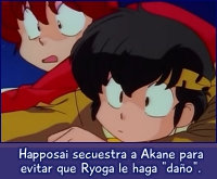 Ranma y Ryoga ven a Akane roncar.